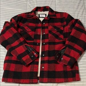 Old Navy Red and Black Lightweight Shirt Jacket